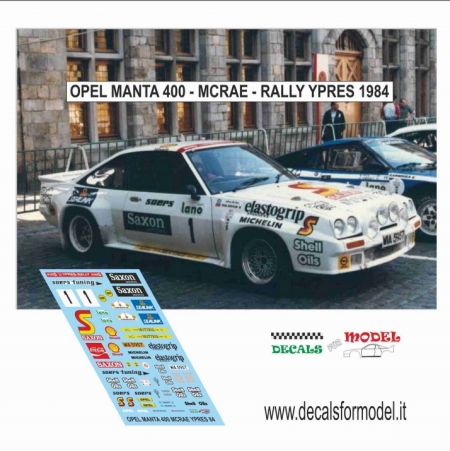 DECAL OPEL MANTA 400 - MCRAE - RALLY YPRES 1984
