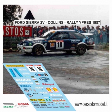 DECAL FORD SIERRA 2V - COLLINS - RALLY YPRES 1987