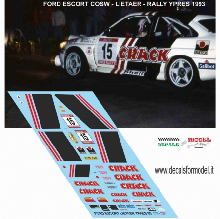 DECAL FORD ESCORT COSW - LIETAER - RALLY YPRES 1993
