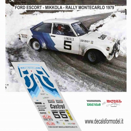 DECAL FORD ESCORT RS MK - MIKKOLA - RALLY MONTECARLO 1979