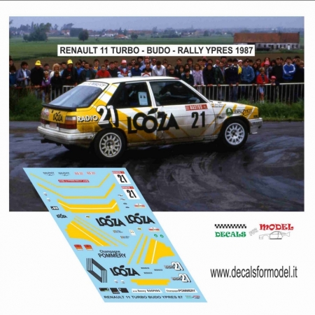 DECAL RENAULT 11 TURBO - BUDO - RALLY YPRES 1987