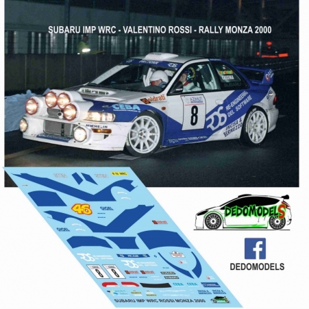DECAL SUBARU IMP WRC - VALENTINO ROSSI - RALLY MONZA 2000