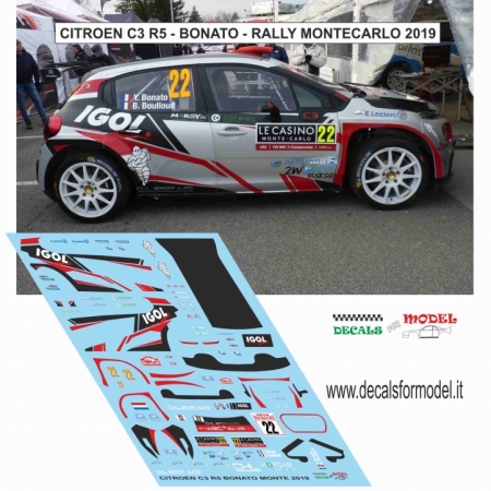 DECAL CITROEN C3 R5 - BONATO - RALLY MONTECARLO 2019