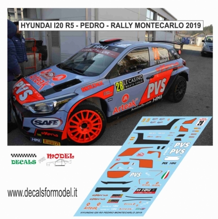 DECAL HYUNDAI I20 R5 - PEDRO - RALLY MONTECARLO 2019