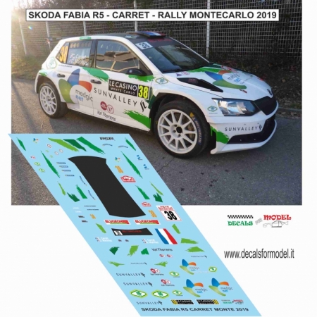 DECAL SKODA FABIA R5 - CARRET - RALLY MONTECARLO 2019