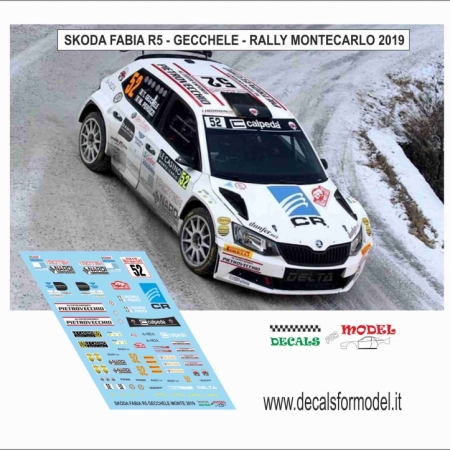 DECAL SKODA FABIA R5 - GECCHELE - RALLY MONTECARLO 2019