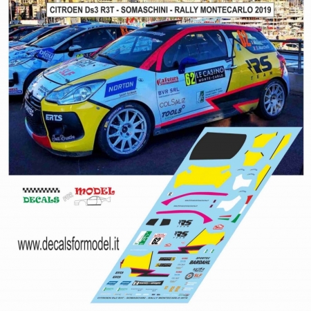 DECAL CITROEN DS3 R3T - SOMASCHINI - RALLY MONTECARLO 2019