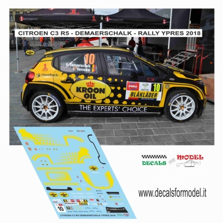 DECAL CITROEN C3 R5 - DEMAERCHALK - RALLY YPRES 2018