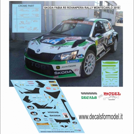 DECAL SKODA FABIA R5 - ROVANPERA - RALLY MONTECARLO 2019