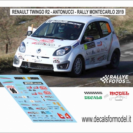 DECAL RENAULT TWINGO R1 - ANTONUCCI - RALLY MONTECARLO 2019