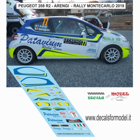 DECAL PEUGEOT 208 R2 - ARENGI - RALLY MONTECARLO 2019