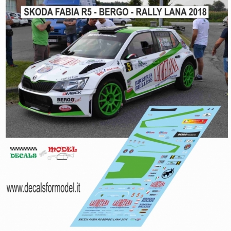 DECAL SKODA FABIA R5 - BERGO - RALLY LANA 2018