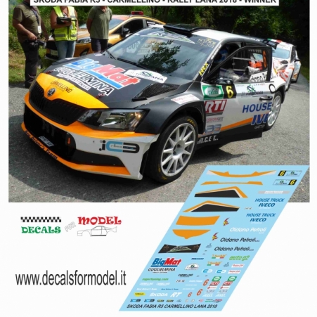 DECAL SKODA FABIA R5 - CARMELLINO - RALLY LANA 2018