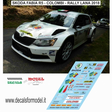 DECAL SKODA FABIA R5 - COLOMBI - RALLY LANA 2018