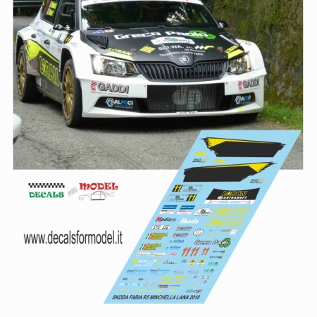 DECAL SKODA FABIA R5 - MINCHELLA - RALLY LANA 2018