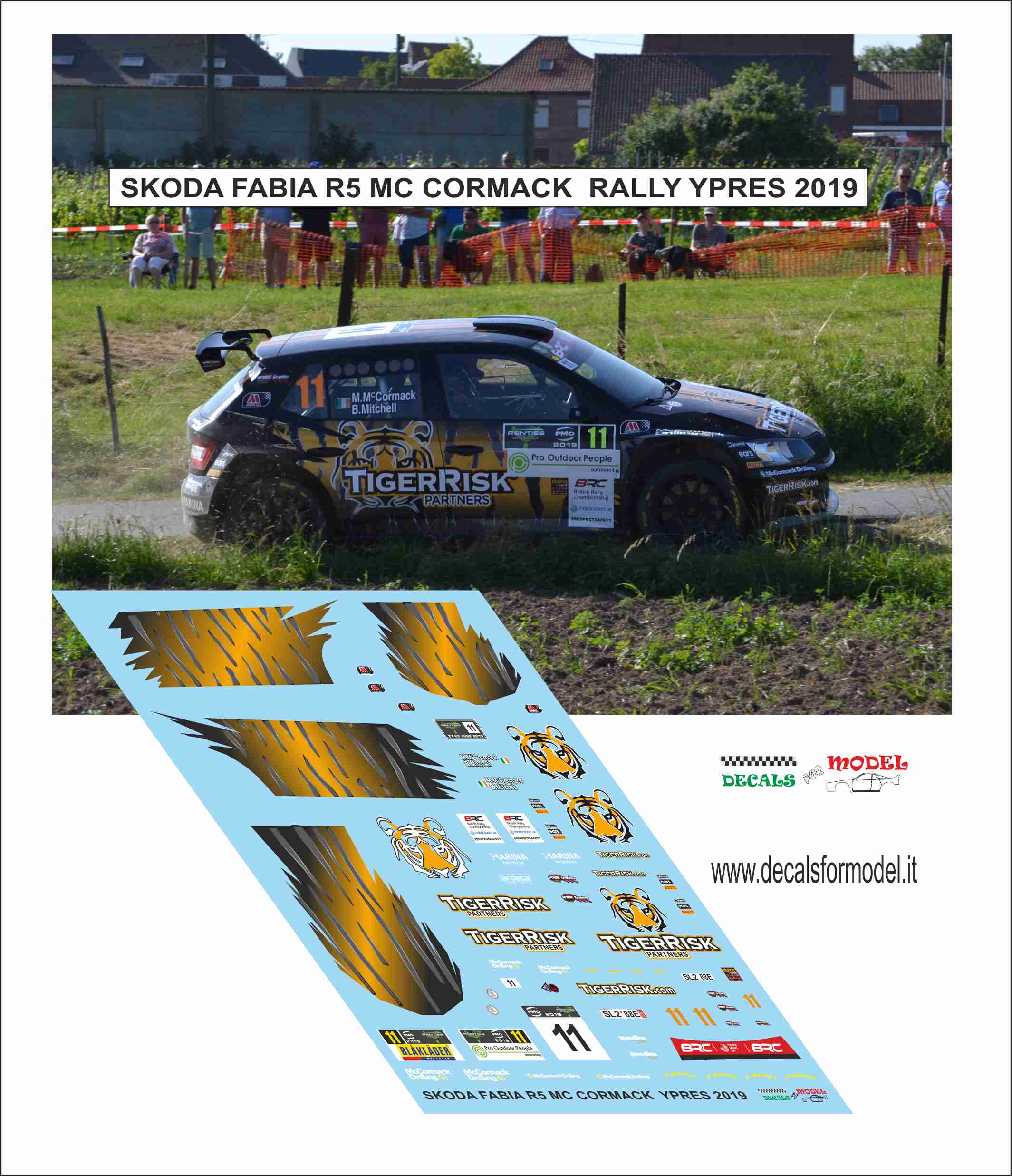 DECAL SKODA FABIA R5 - MC CORMARCK - RALLY YPRES 2019