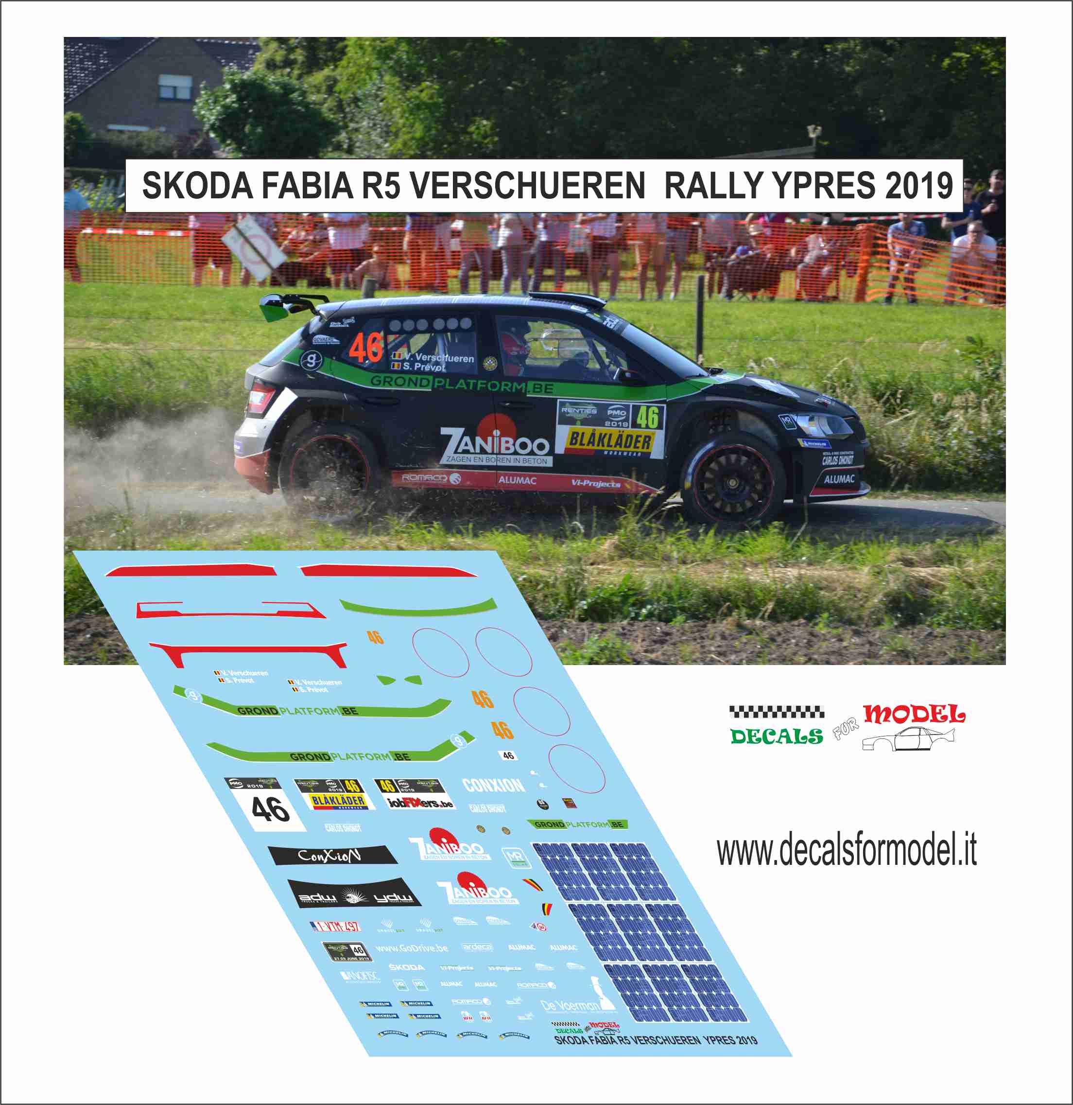 DECAL SKODA FABIA R5 - VERSCHUREN - RALLY YPRES 2019