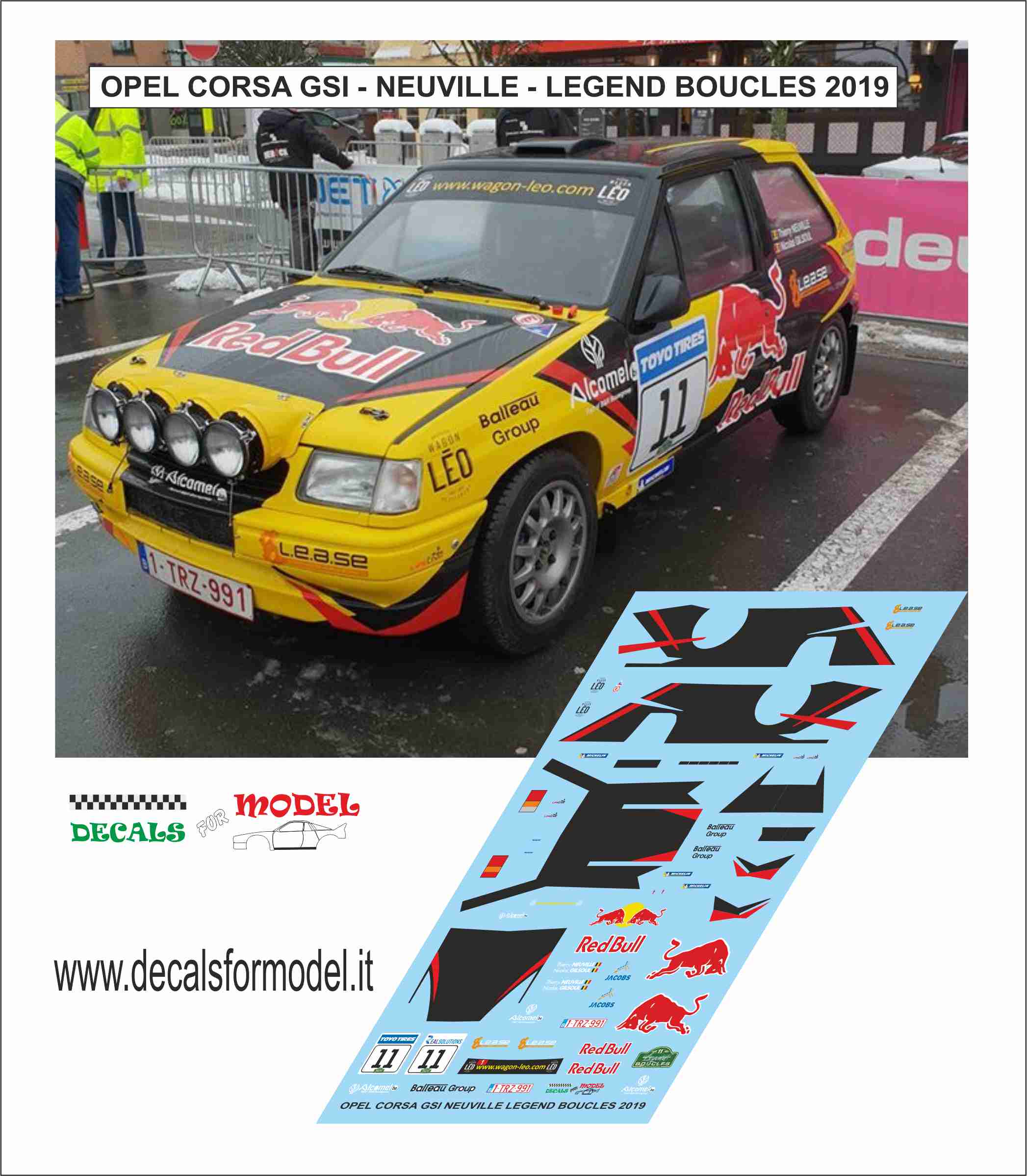 DECAL OPEL CORSA GSI - NEUVILLE - BOUCLES DE SPA STORICO 2019