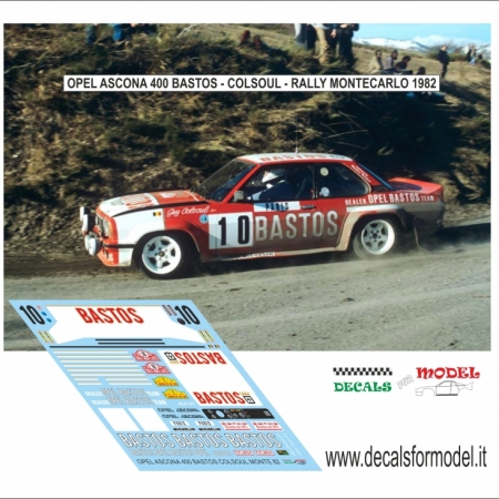 OPEL ASCONA 400 - BASTOS - COLSOUL - RALLY MONTECARLO 1982