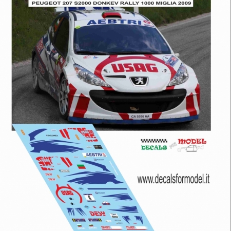 DECAL PEUGEOT 207 S2000 - DONKEV RALLY 1000 MIGLIA 2009