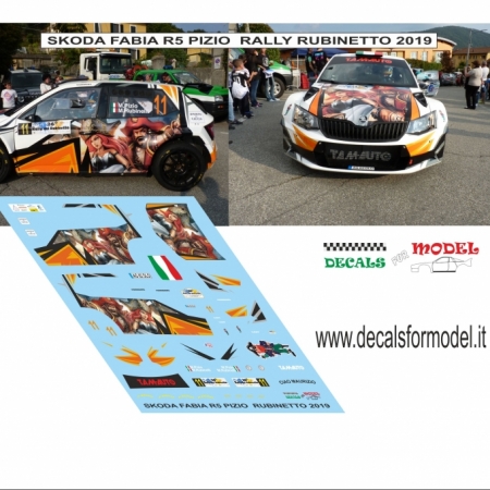 DECAL SKODA FABIA R5 - PIZIO - RALLY RUBINETTO 2019