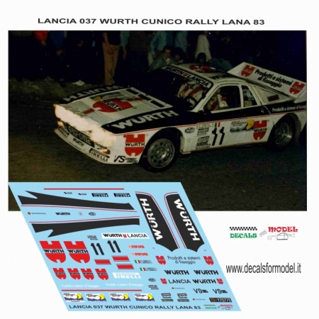 DECALA 1:24 LANCIA 037 WURTH - CUNICO - RALLY LANA 1983 