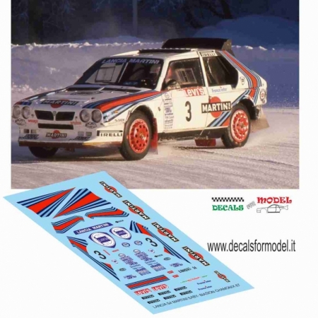 DECAL 1:18 LANCIA DELTA S4 MARTINI - BIASION - CHAMONIX 1987