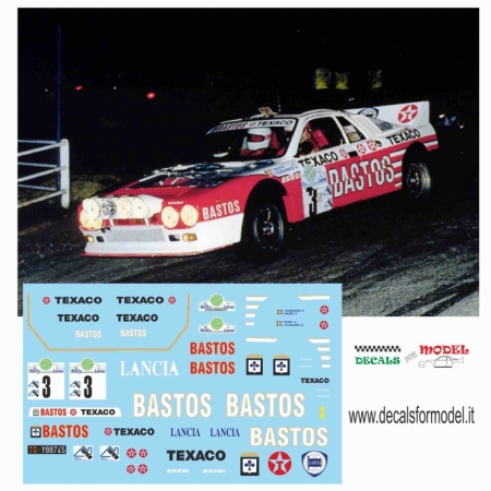 DECAL 1:18 LANCIA 037 BASTOS - SNIJERS - RALLY LANA 1985