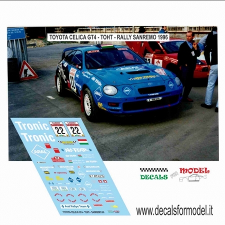 DECAL 1:24 TOYOTA CELICA GT4 - TOHT - RALLY SANREMO 1996