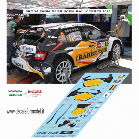 DECAL 1:24 SKODA FABIA R5 - PRINCEN - RALLY YPRES 2018