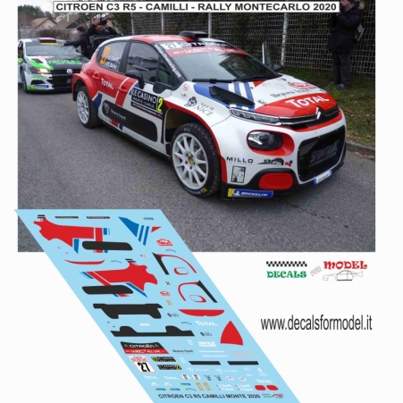 DECAL CITROEN C3 R5 - CAMILLI - RALLY MONTECARLO 2020 