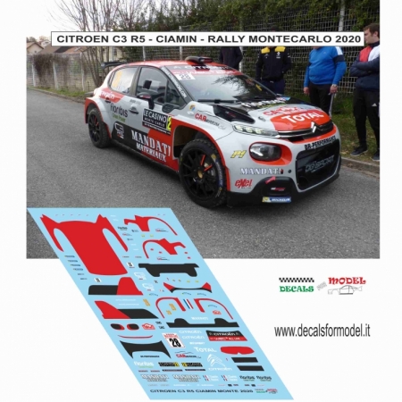 DECAL CITROEN C3 R5 - CIAMIN - RALLY MONTECARLO 2020