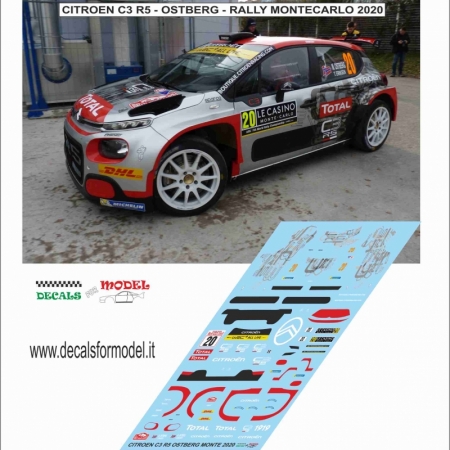 DECAL CITROEN C3 R5 - OSTBERG - RALLY MONTECARLO 2020