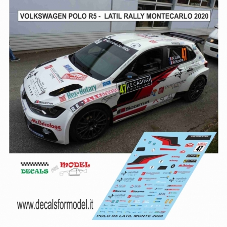 DECAL VOLKSWAGEN POLO R5 - LATIL - RALLY MONTECARLO 2020