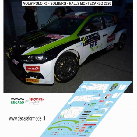 DECAL VOLKSWAGEN POLO R5 - SOLBERG - RALLY MONTECARLO 2020