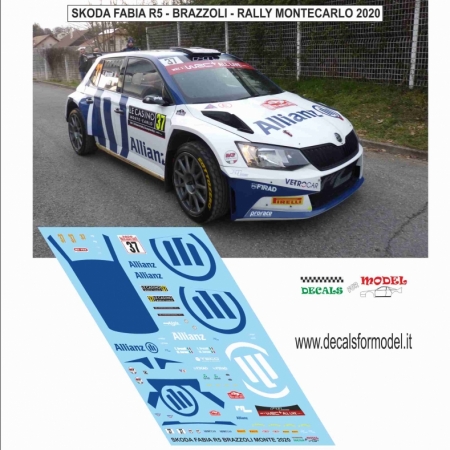 DECAL SKODA FABIA R5 - BRAZZOLI - RALLY MONTECARLO 2020