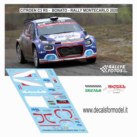 DECAL CITROEN C3 R5 - BONATO - RALLY MONTECARLO 2020