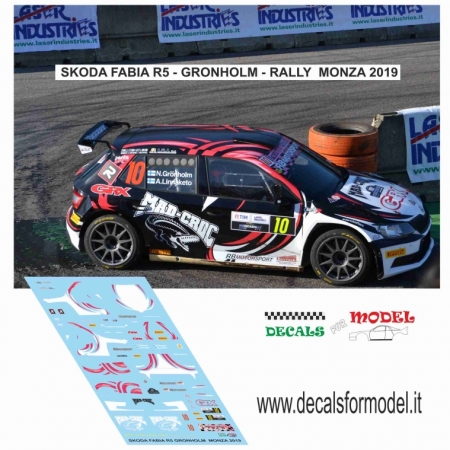 DECAL SKODA FABIA R5 - GRONHOLM - RALLY MONZA 2019