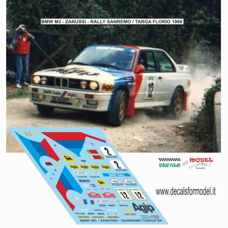 DECAL BMW M3 - ZANUSSI - RALLY SANREMO 1988