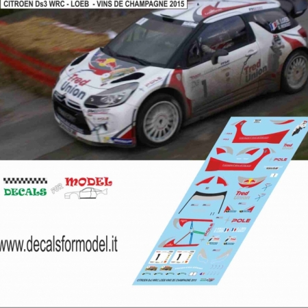 DECAL CITROEN DS3 WRC - LOEB - VINS DE CHAMPAGNE 2015