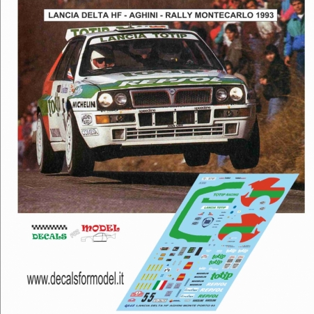 DECAL LANCIA DELTA HF TOTIP - AGHINI - RALLY MONTECARLO 1993