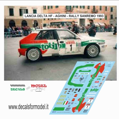 DECALS LANCIA DELTA HF - AGHINI - RALLY SANREMO 1993