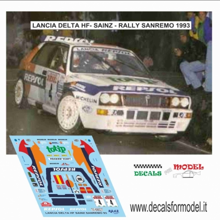 DECAL LANCIA DELTA HF - SAINZ - RALLY SANREMO 1993