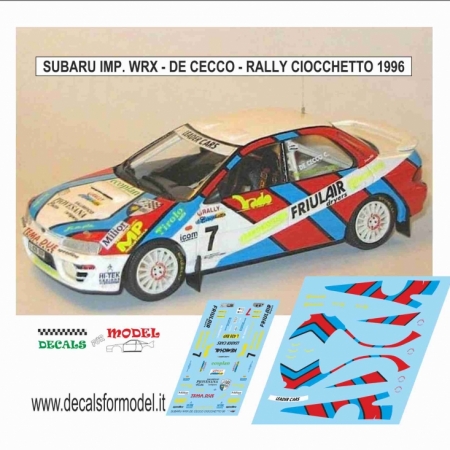 DECAL SUBARU IMP WRX - DE CECCO - RALLY CIOCCHETTO 1996