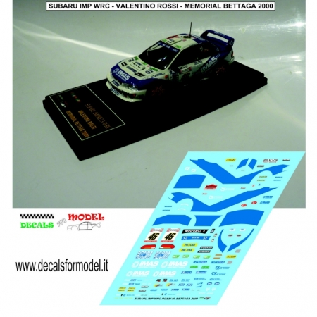 DECAL SUBARU IMP WRC - VALENTINO ROSSI - MEMORIAL BETTEGA 2000