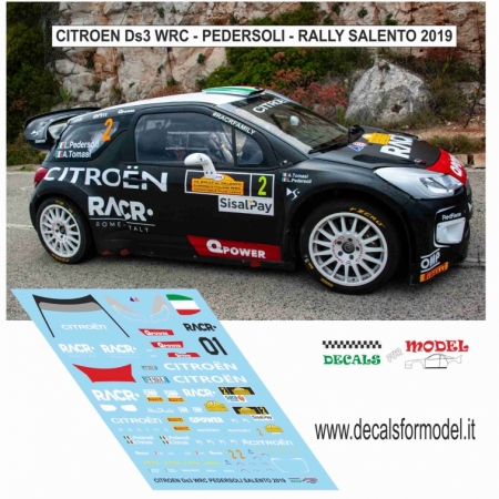 DECAL 1:24 CITROEN DS3 WRC - PEDERSOLI - RALLY SALENTO 2019