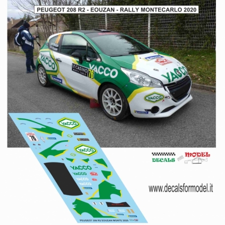 DECAL PEUGEOT 208 R2 - EOUZAN - RALLY MONTECARLO 2020