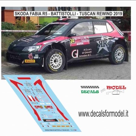 DECAL SKODA FABIA R5 - BATTISTOLLI - TUSCAN REWIND 2019