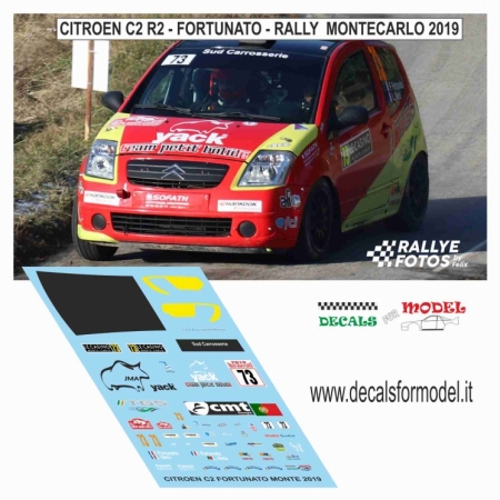 DECAL CITROEN C2 R2 - FORTUNATO - RALLY MONTECARLO 2019