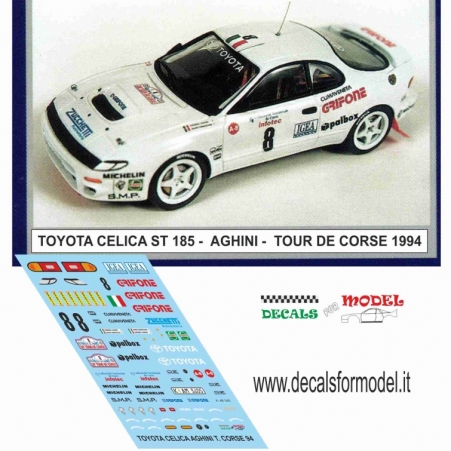 DECAL TOYOTA CELICA ST 185 - AGHINI - TOUR DE CORSE 1994